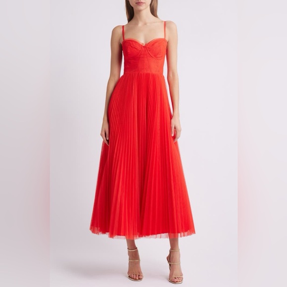 Hutch Corset Pleated Maxi Dress